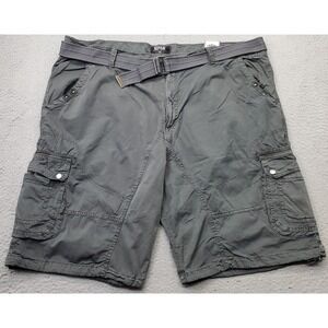 Repair Ripstop Outdoor‎ Cargo Shorts Mens 48 Charcoal Gray Studded Belted Waist